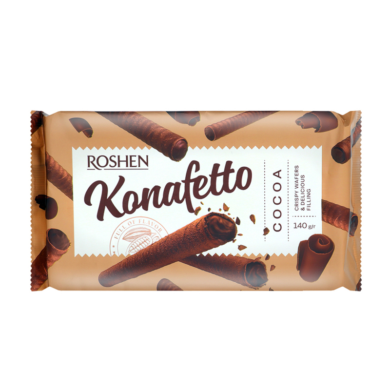 ВАФ.ТРУБОЧКИ KONAFETTO С НАЧ.КАКАО 140ГР