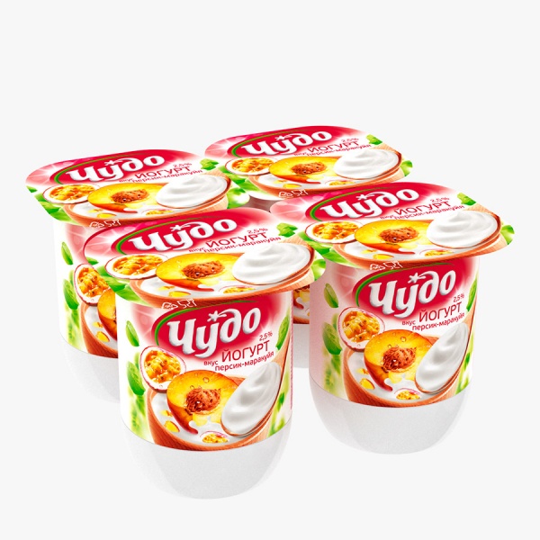 ЙОГУРТ "ЧУДО" ПЕРСИК-МАРАКУЙЯ 2,5% 115ГР