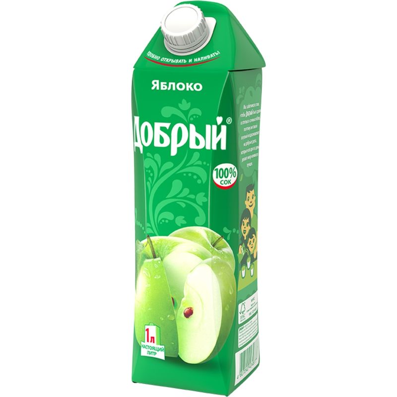 СОК "ДОБРЫЙ" ЯБЛОКО ОСВЕТЛЕННЫЙ 1Л
