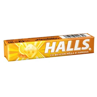 ЛЕДЕНЦЫ HALLS СО ВКУСОМ МЁДА И ЛИМОНА 25ГР