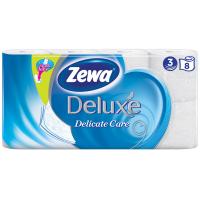 БУМАГА ТУАЛЕТНАЯ "ZEWA DELUXE DELICATE CARE" 3СЛ 8РУЛ РОМАШКА