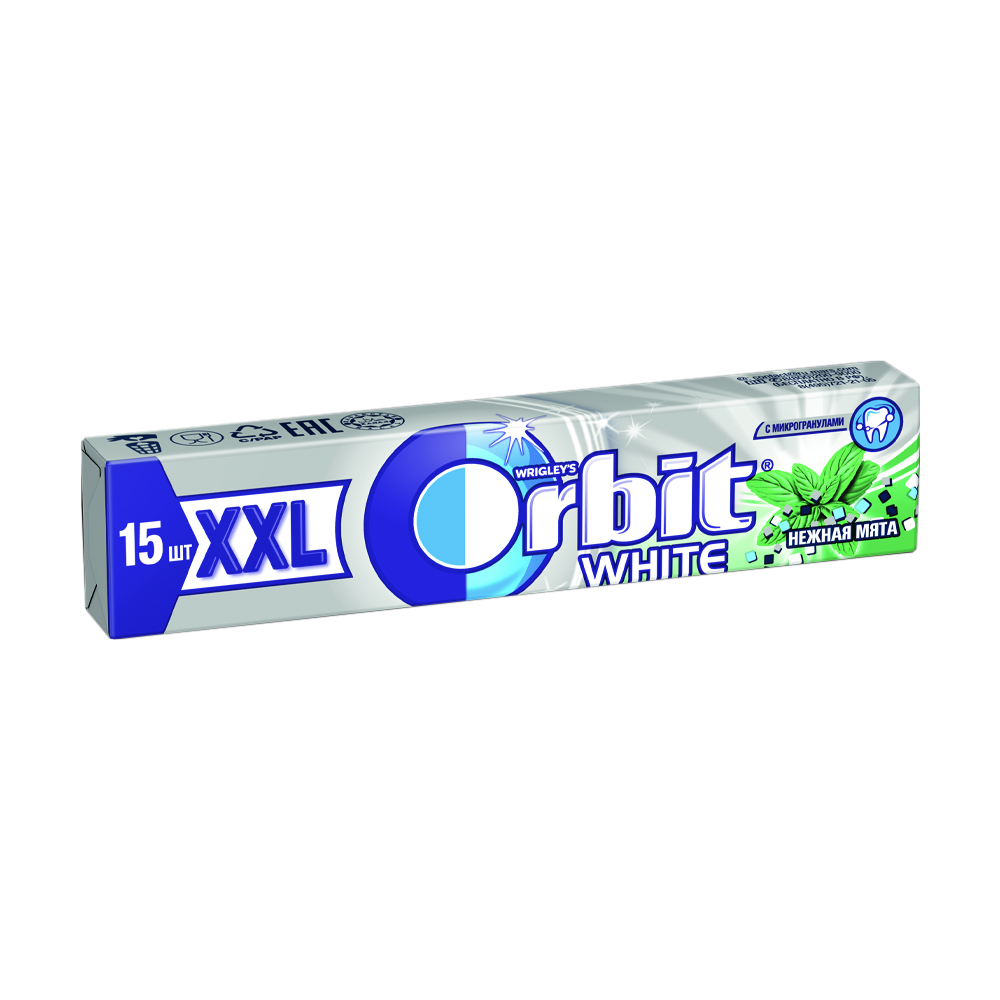 ЖЕВАТЕЛЬНЫЕ РЕЗИНКИ "ORBIT" НЕЖНАЯ МЯТА 19ГР