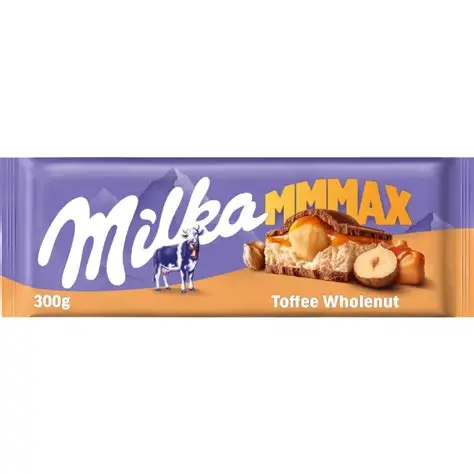 ШОКОЛАД MILKA ЦЕЛЬНЫЙ ОРЕХ И КАРАМЕЛЬ 300 гр