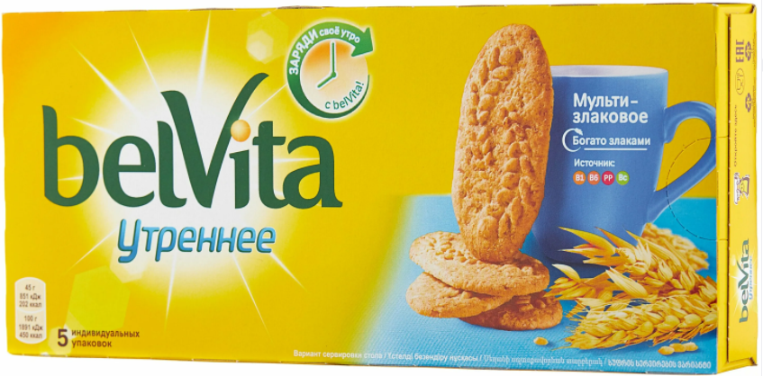 ПЕЧЕНЬЕ "БЕЛЬВИТА" 225ГР СО ЗЛАКОВЫМИ ХЛОПЬЯМИ
