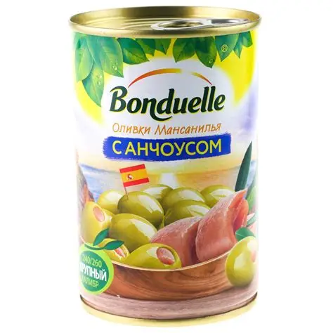 ОЛИВКИ С АНЧОУСОМ "БОНДЮЭЛЬ" 314МЛ