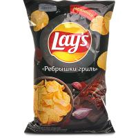 ЧИПСЫ LAYS РЕБРЫШКИ ГРИЛЬ 140ГР