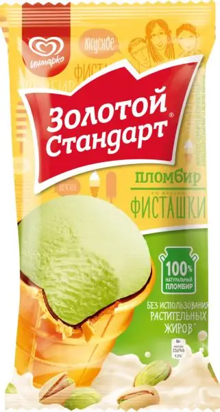 МОРОЖЕНОЕ "ЗОЛОТОЙ СТАНДАРТ" ФИСТАШКИ 90ГР