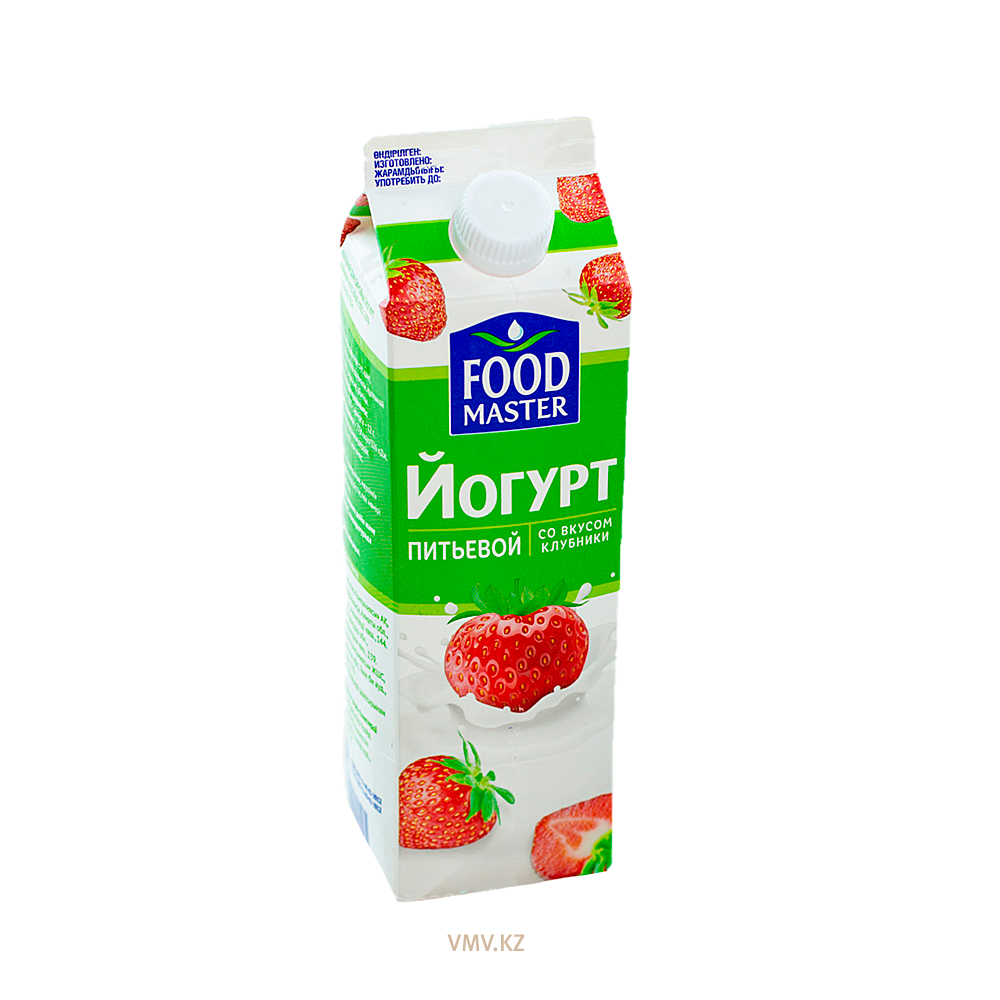 ПИТЬЕВОЙ ЙОГУРТ "FOODMASTER" КЛУБНИКА 2% 900КГ