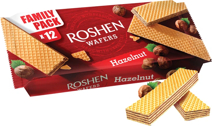 ВАФЛИ ROSHEN WAFERS ЛЕСНОЙ ОРЕХ 216ГР