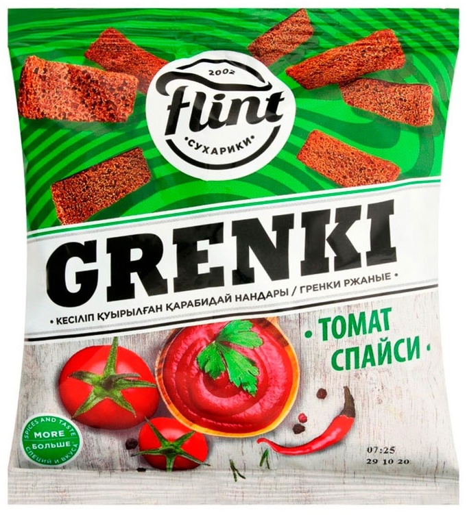 СУХАРИКИ ФЛИНТ GRENKI ТОМАТ СПАЙСИ 100ГР