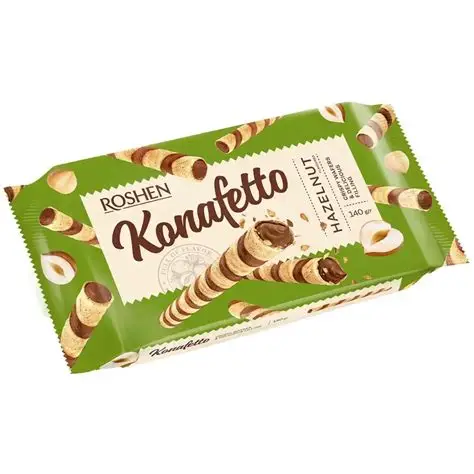 ВАФ.ТРУБОЧКИ KONAFETTO С ОРЕХОВОЙ НАЧ. 140ГР