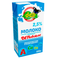 МОЛОКО "ДЕПОВСКОЕ" 2,5% 500ГР