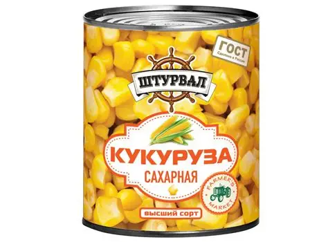 КУКУРУЗА САХАРНАЯ "ШТУРВАЛ" В/СОРТ 400ГР