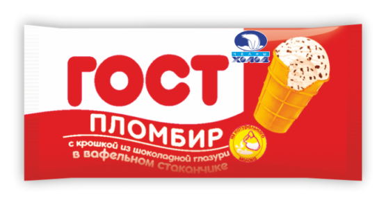 МОРОЖЕНОЕ ГОСТ ПЛОМБИР С ШОК КРОШКОЙ 15 % 70 гр