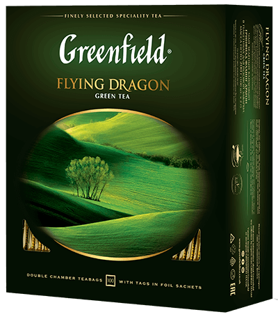 ЧАЙ GREENFIELD FLYING DRAGON GREEN TEA 100 pak