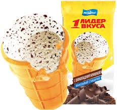 МОРОЖЕНОЕ ЛИДЕР ВКУСА ВАНИЛЬНОЕ С ШОКОЛАДНОЙ КРОШКОЙ 70ГР