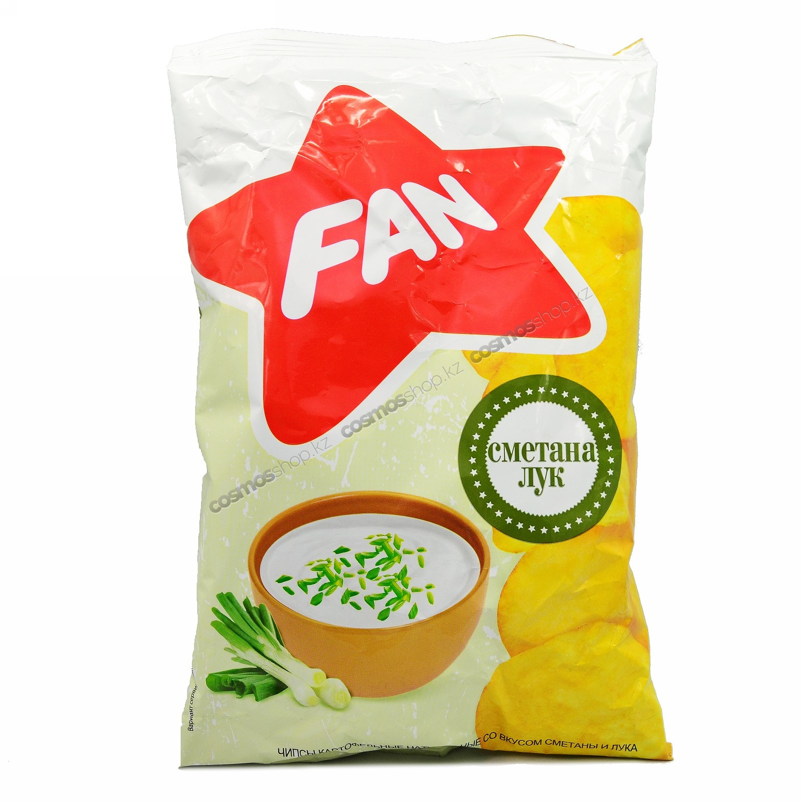 ЧИПСЫ FAN СО ВКУСОМ СМЕТАНА ЛУК 65ГР