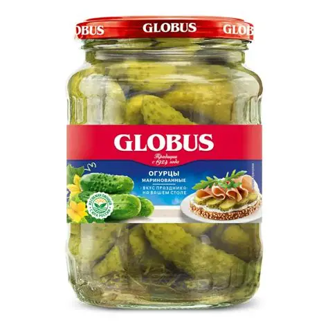 ОГУРЦЫ МАРИНОВАННЫЕ "GLOBUS" 1500МЛ