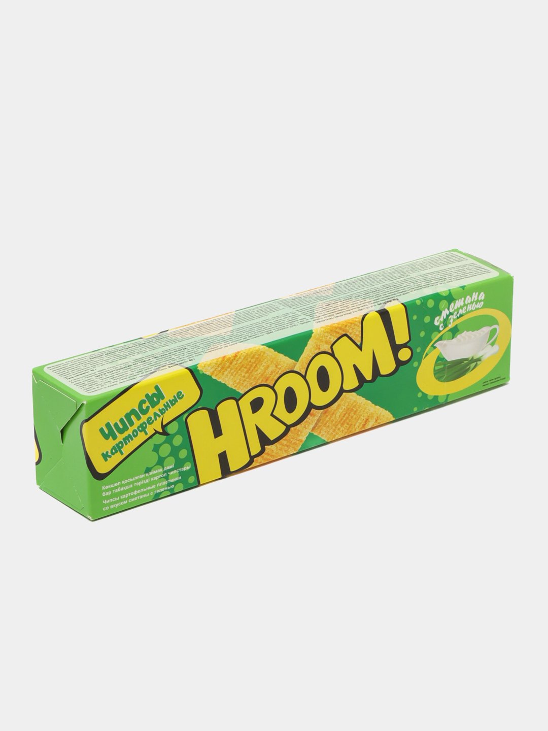 ЧИПСЫ HROOM СО ВКУСОМ СМЕТАНЫ  С ЗЕЛЕНЬЮ 40ГР