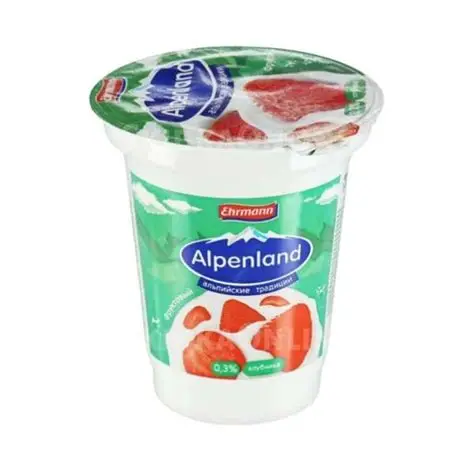 ЙОГУРТ ALPENLAND КЛУБНИКА 0,3% 320ГР