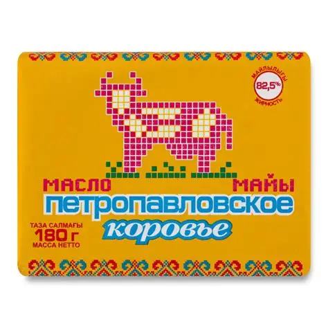 МАСЛО ПЕТРОПАВЛОВСКОЕ КОРОВЬЕ 82,5% 180ГР