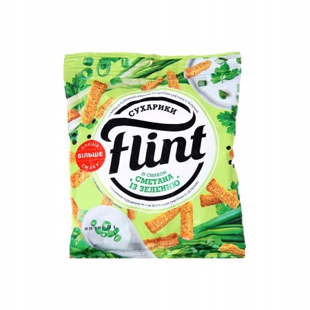 СУХАРИКИ ФЛИНТ СМЕТАНА С ЗЕЛЕНЬЮ 60ГР