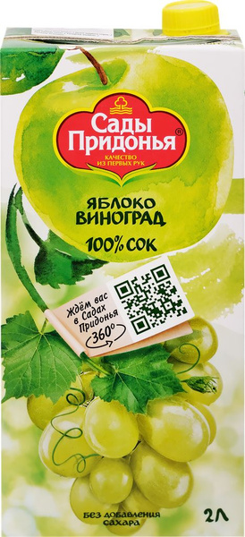 СОК САДЫ ПРИДОНЬЯ ЯБЛОКО-ВИНОГРАД 2Л