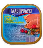 ПАШТЕТ ГЛАВПРОДУКТ НЕЖНЫЙ ИЗ ПЕЧЕНИ ИНДЕЙКИ 95ГР