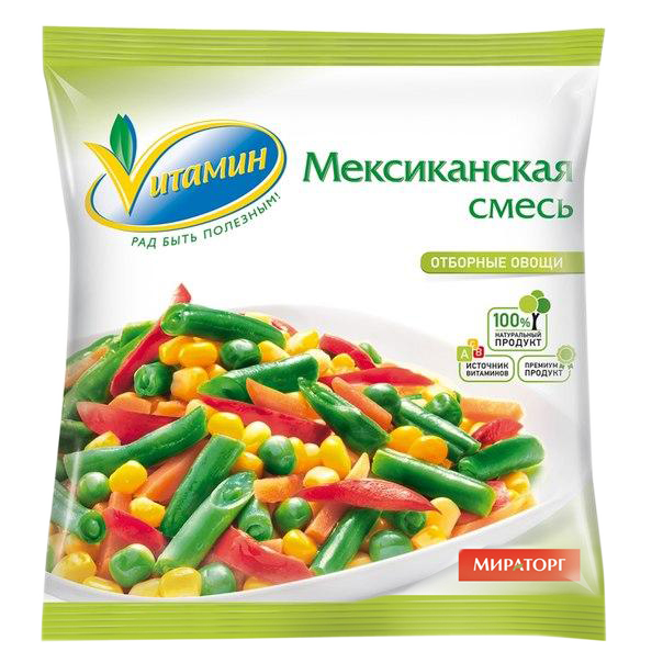 ЗАМОРОЖЕННАЯ ОВОЩНАЯ СМЕСЬ "МИРАТОРГ" МЕКСИКАНСКАЯ 400ГР