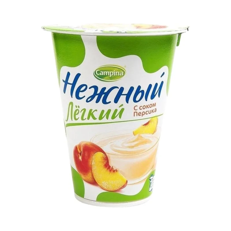 ЙОГУРТ CAMPINA НЕЖНЫЙ ЛАЙТ 0,1 %С СОКОМ ПЕРСИКА 320 гр