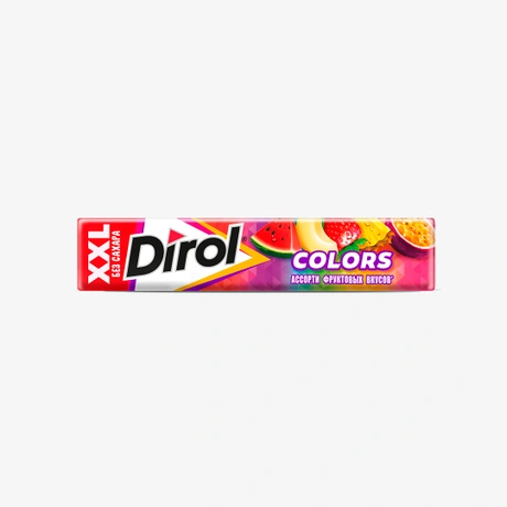 ЖЕВАТЕЛЬНЫЕ РЕЗИНКИ "DIROL" XXL АССОРТИ ФРУКТОВЫХ ВКУСОВ 19ГР
