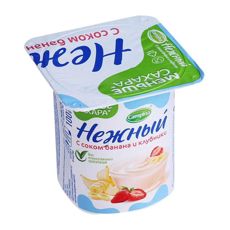 ЙОГУРТ "CAMPINA НЕЖНЫЙ" ЛЕГКИЙ 0,1%СОКОМ БАНКЛУБ 95 гр
