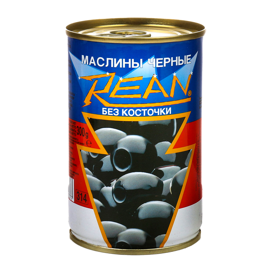 МАСЛИНЫ БЕЗ КОСТОЧКИ "РЕАН" 300ГР