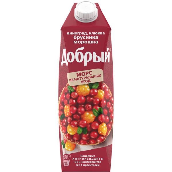 СОК ДОБРЫЙ МОРС БРУСНИКА И МОРОШКА 1Л