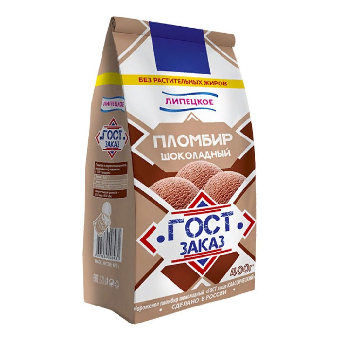 ПЛОМБИР ШОКОЛАДНЫЙ "ГОСТ" 400 гр