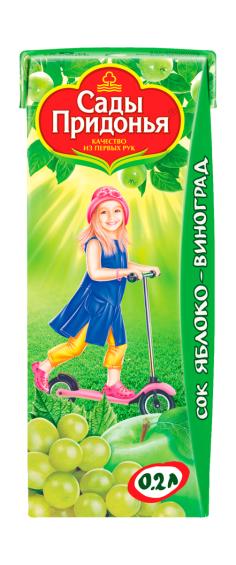 СОК САДЫ ПРИДОНЬЯ ЯБЛ-ВИНОГРАДНЫЙ 0,2Л