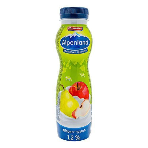 ПИТЬЕВОЙ ЙОГУРТ "ALPENLAND" ЯБЛОКО-ГРУША 1,2% 290ГР