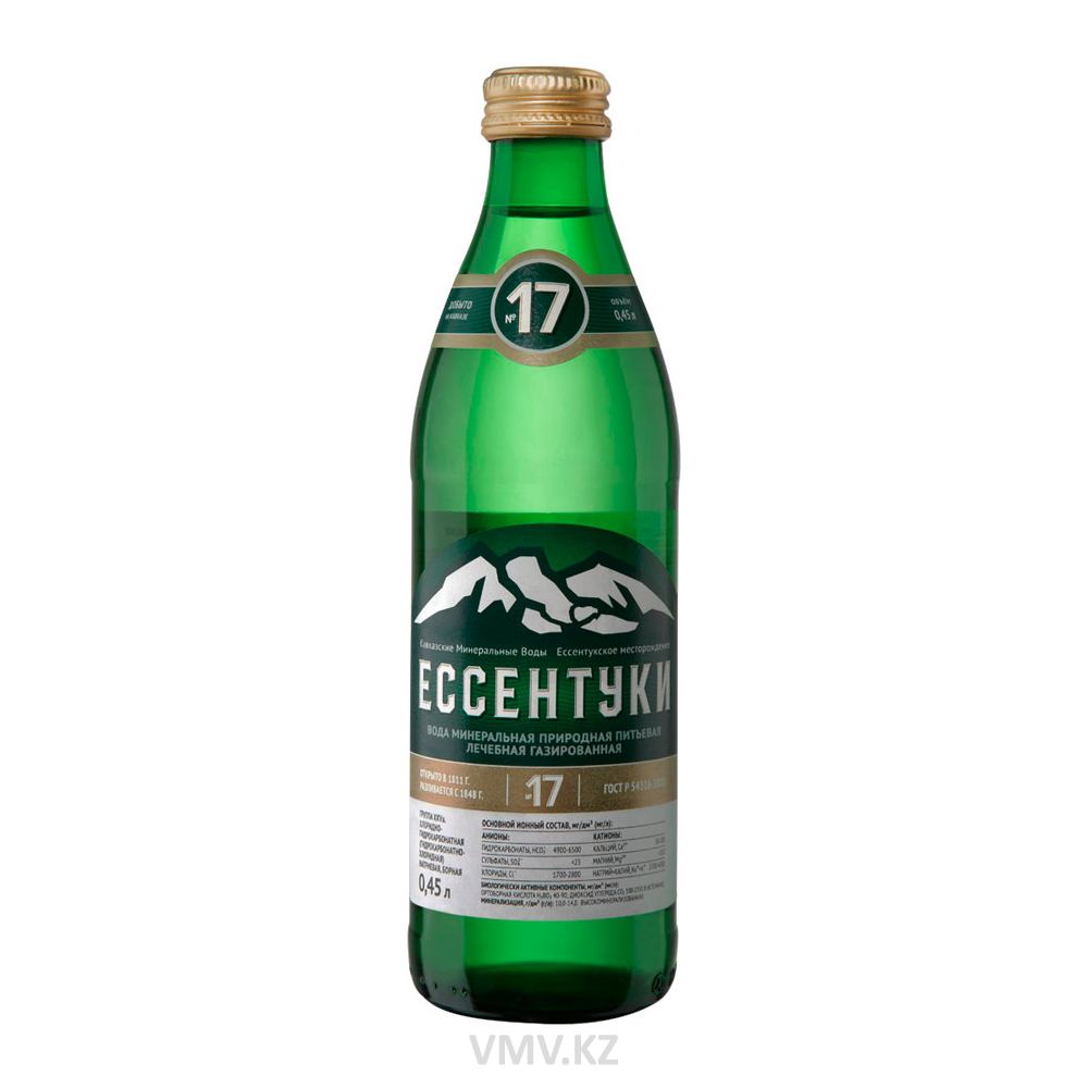 ВОДА МИНЕРАЛЬНАЯ ЕССЕНТУКИ №17 0,45Л С/Б