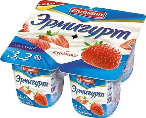 ЙОГУРТ "ЭРМИГУРТ" КЛУБНИКА 3,2% 100ГР