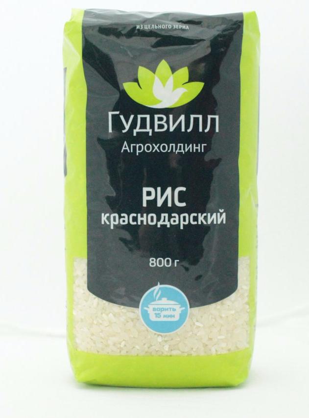 КРУПА РИС "КРАСНОДАРСКИЙ" 800ГР ШЛИФОВАННЫЙ