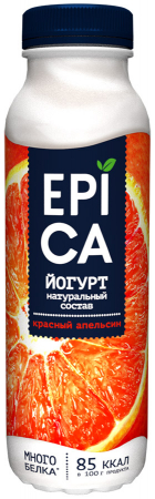 ПИТЬЕВОЙ ЙОГУРТ "EPICA" КРАСНЫЙ АПЕЛЬСИН 290ГР
