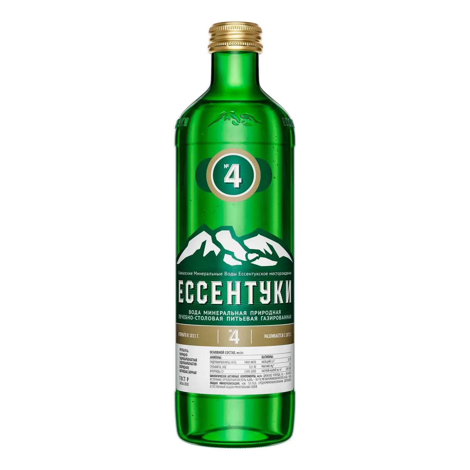 ВОДА МИНЕРАЛЬНАЯ ЕССЕНТУКИ №4 0,45Л С/Б