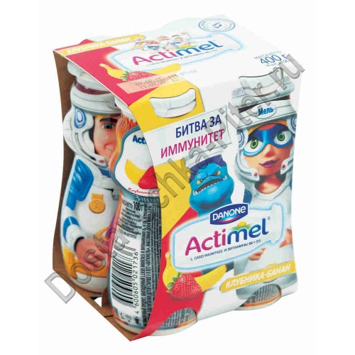 ЙОГУРТ "АКТИМЕЛЬ" КИСЛОМОЛОЧНЫЙ ДЕТСКИЙ КЛУБНИКА БАНАН 100 гр