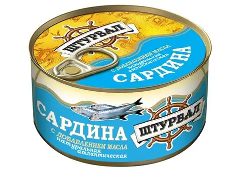 САРДИНА С ДОБАВЛЕНИЕМ МАСЛА ШТУРВАЛЬ 185ГР