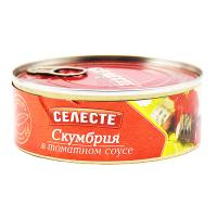 СЕЛЕСТЕ СКУМБРИЯ 240Г В ТОМАТНОМ СОУСЕ