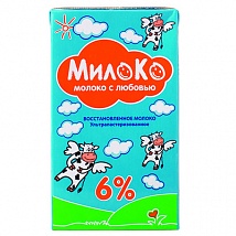 МОЛОКО "МИЛОКО" 6% 1Л