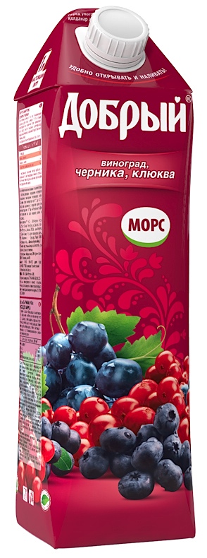 СОК ДОБРЫЙ МОРС ВИНОГРАДА И КЛЮКВЫ 1Л