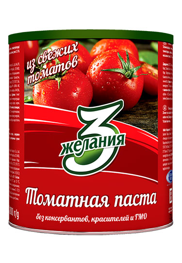 ТОМАТНАЯ ПАСТА "3 ЖЕЛАНИЯ" 800 гр