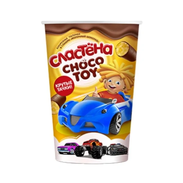 КУКУРУЗНЫЕ ПАЛОЧКИ СЛАСТЕНА CHOCO TOY МОЛ. ШОК. КРУТЫЕ ТАЧКИ 100ГР