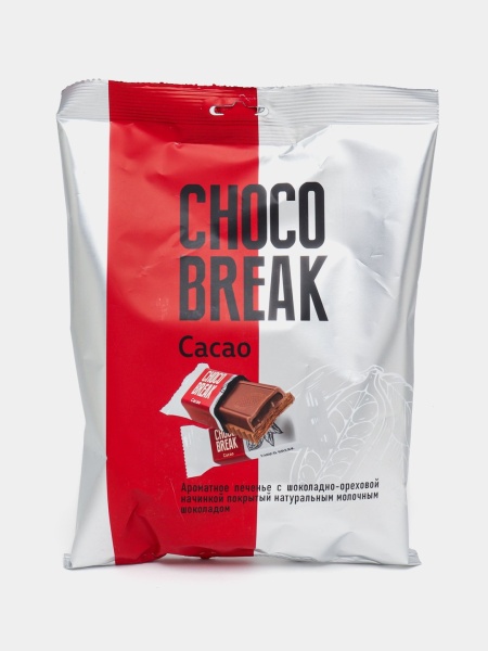 ПЕЧЕНЬЕ ГЛАЗИРОВАННОЕ С ШОКОЛАДНО-ОРЕХОВОЙ НАЧИНКОЙ "CHOCO BREAK" 300ГР